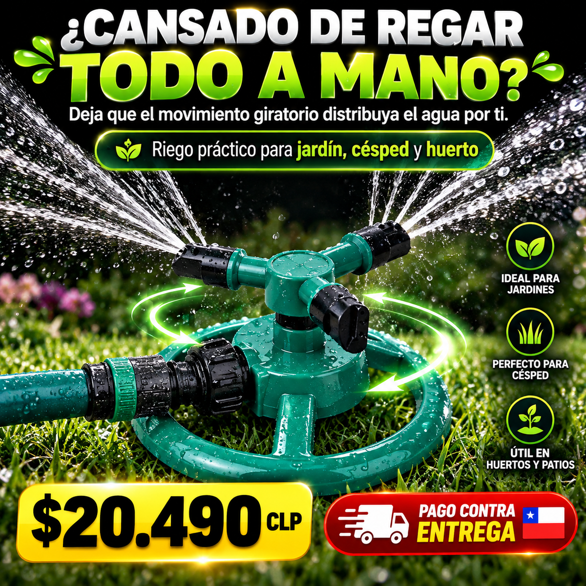 Rociador de Agua Giratorio Jardin