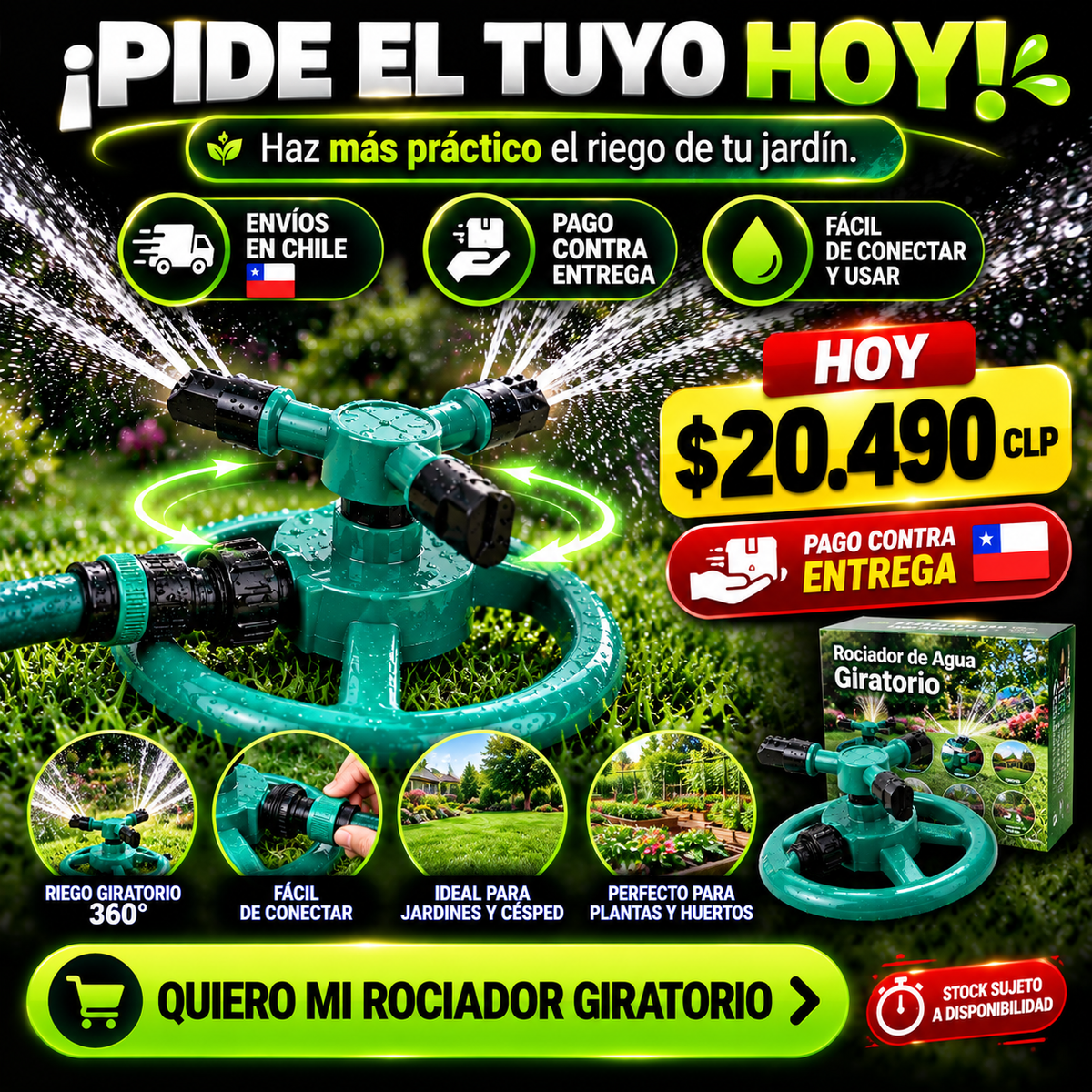 Rociador de Agua Giratorio Jardin