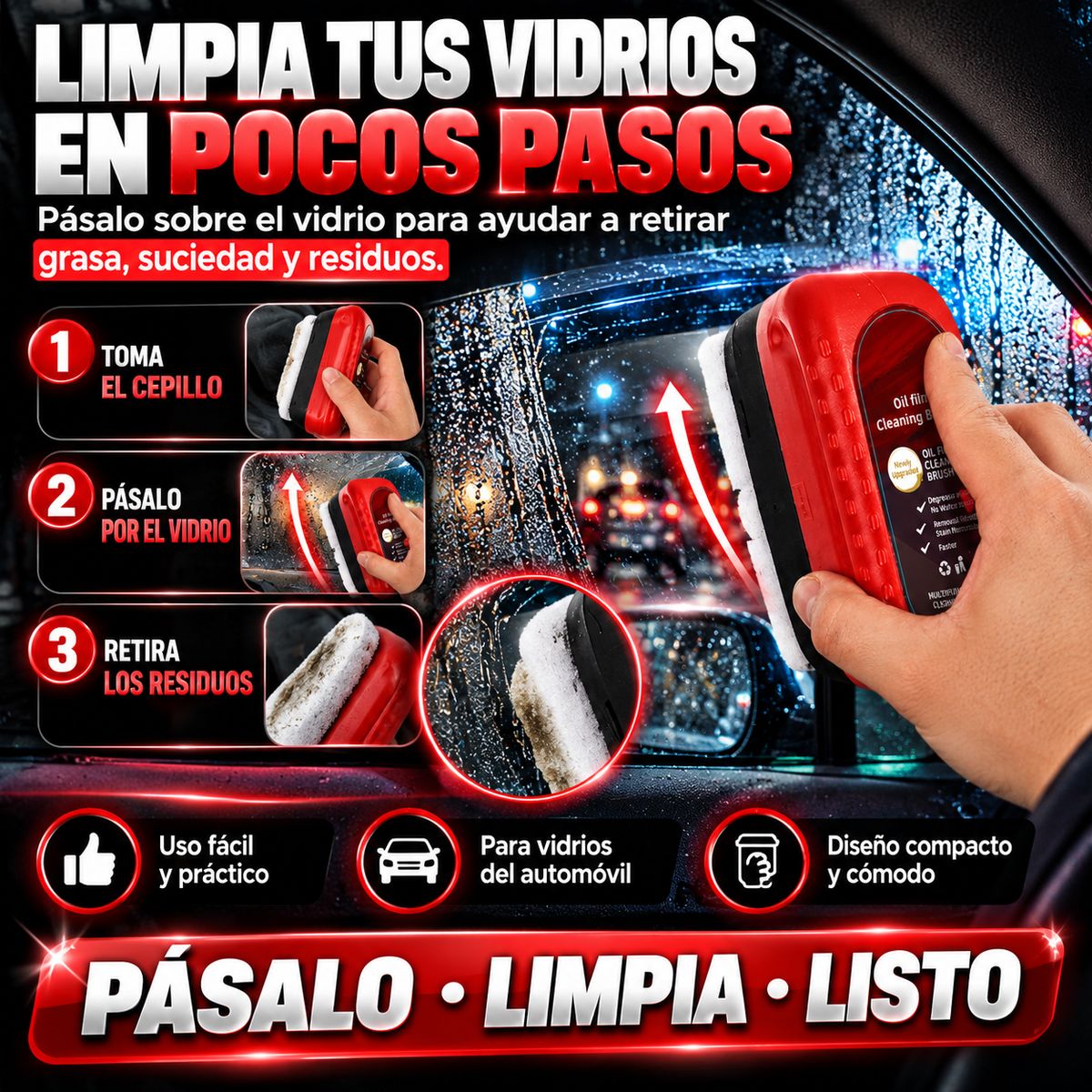 Cepillo Anti Empañante Para Vidrio