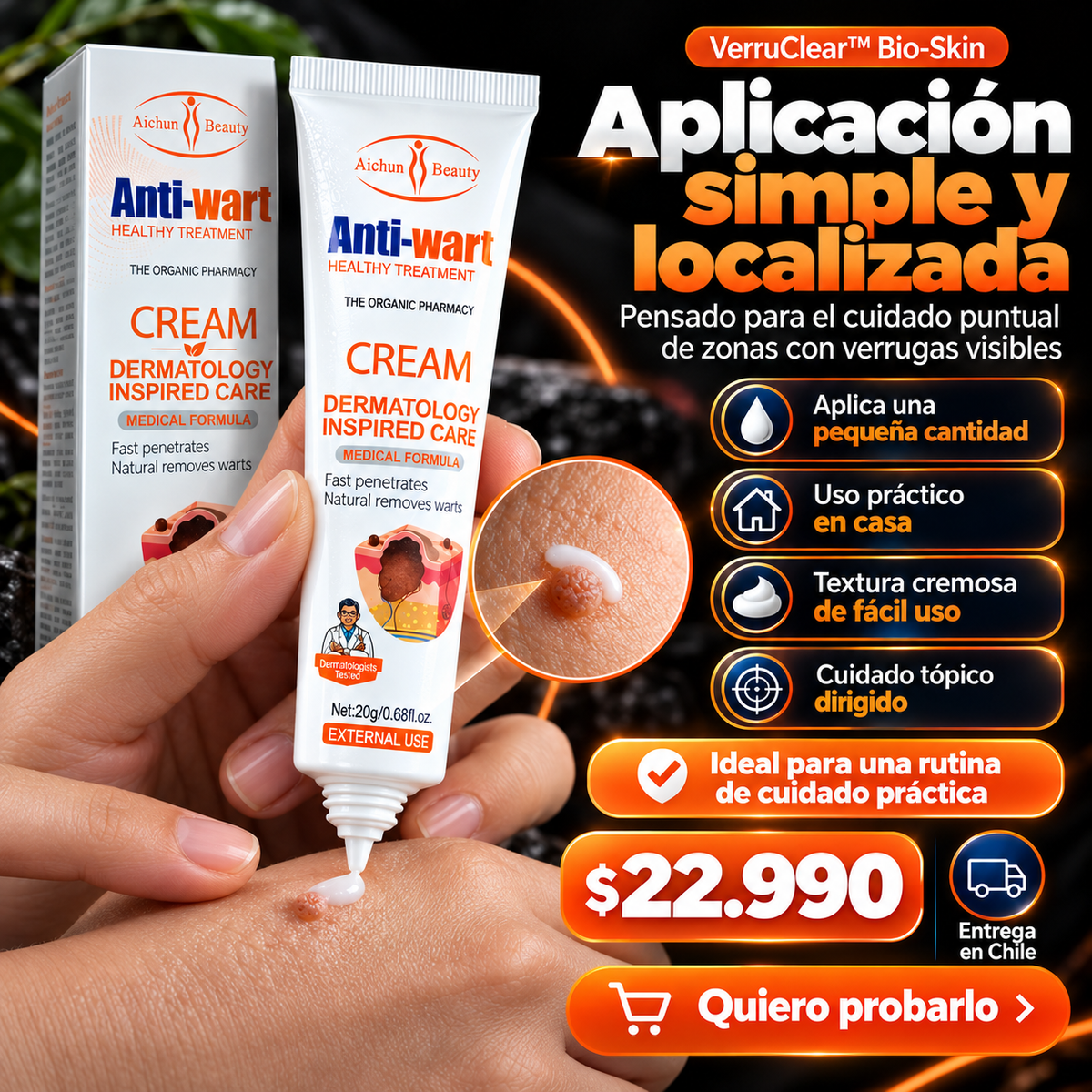 VerruClear™ Bio-Skin — Tratamiento Tópico Intensivo para Verrugas